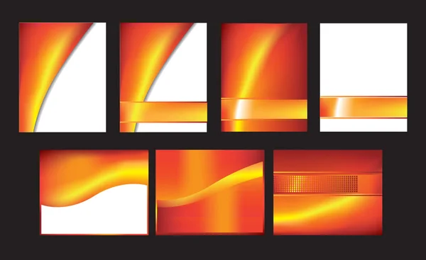 7 のオレンジ色の抽象的なセット — ストック写真