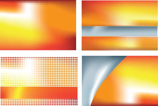 4 のオレンジ色の抽象的なセット — ストック写真