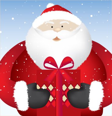 Santa present close clipart