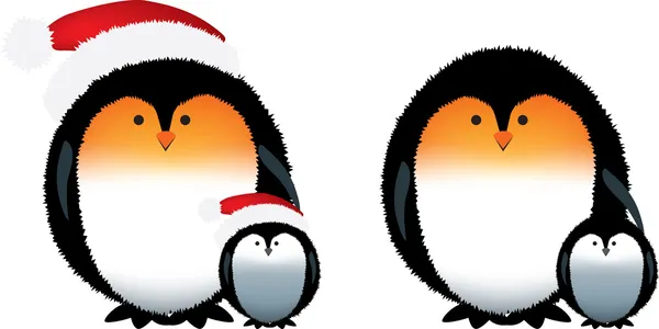 Пингвины x2 изолированы — стоковое фото