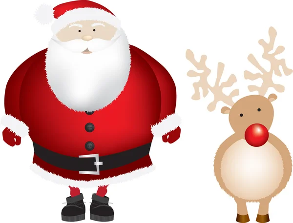 Santa and rudolph isolated — Stock Photo, Image