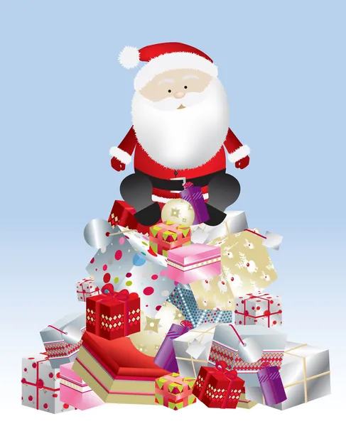 Papai Noel presente dia pilha — Fotografia de Stock