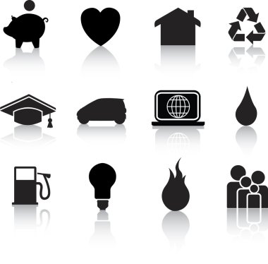 Home icon black silhouettes clipart