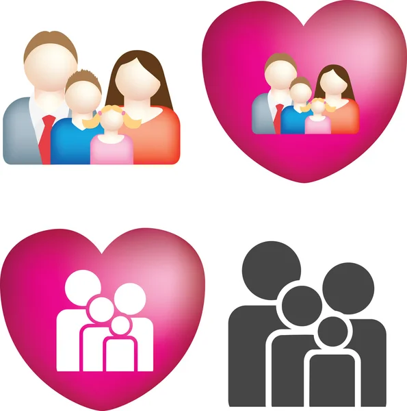Zestaw ikon rodzinnych — Zdjęcie stockowe