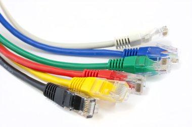 Close up ethernet network cables clipart