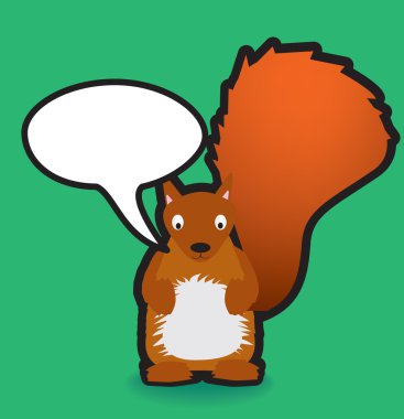 Red squirrel speech bubble clipart