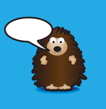 Hedgehog speech bubble clipart