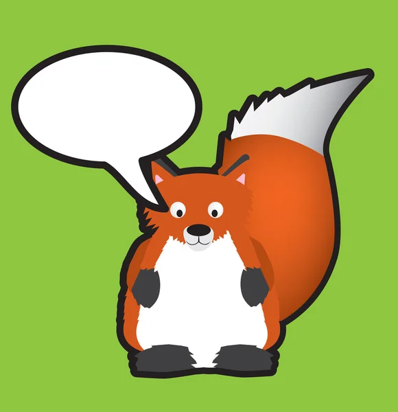 Red fox tekstballon — Stockfoto