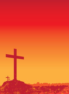 Grunge crosses orange clipart