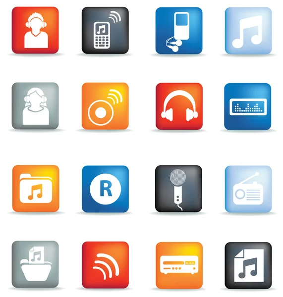Botones icono de música —  Fotos de Stock