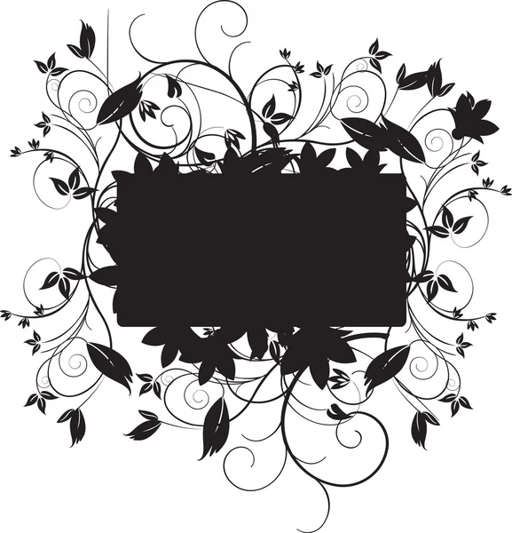 Ayrıntılı floral siyah — Stok fotoğraf