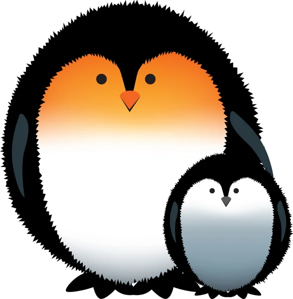 Пингвины родитель и ребенок — стоковое фото