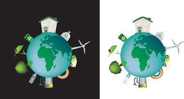 Eco globe detailed clipart