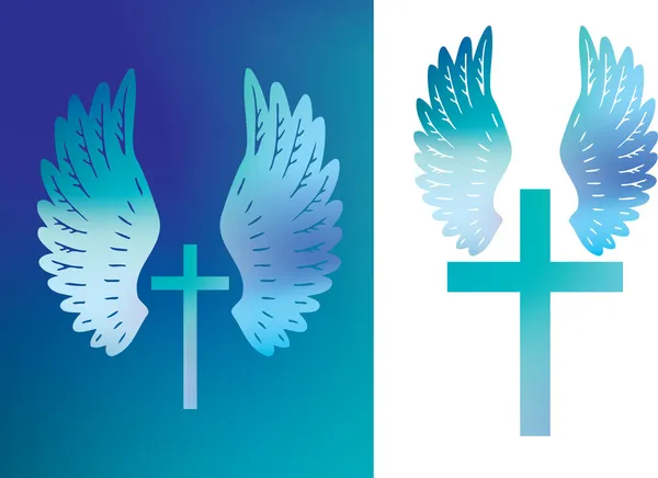 Cross and wings colour — Stock Photo, Image