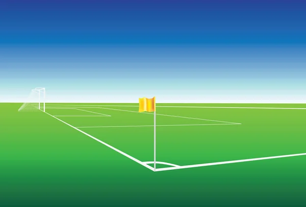 サッカーのピッチ角の旗 — ストック写真