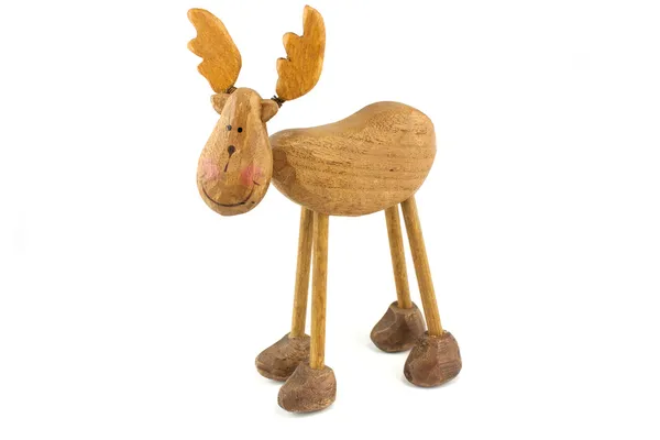 Wooden toy reindeer — Stock Photo, Image