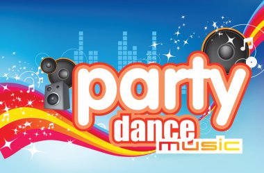 Dance party music clipart