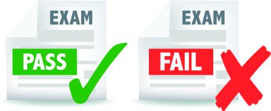 Exam test pass or fail icon clipart