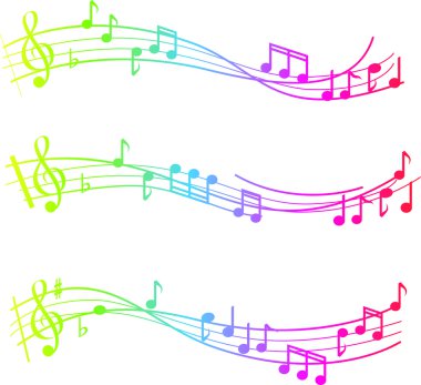 Musical swirl of notes clipart