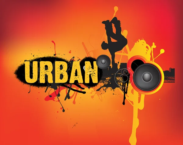 Dança de música urbana em laranja — Fotografia de Stock