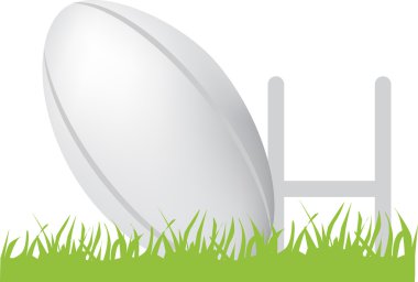 Rugby ball and posts clipart