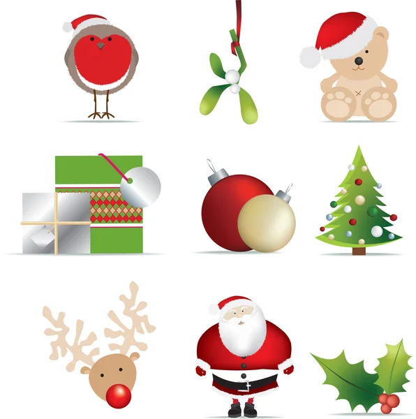 Conjunto de iconos de Navidad — Foto de Stock