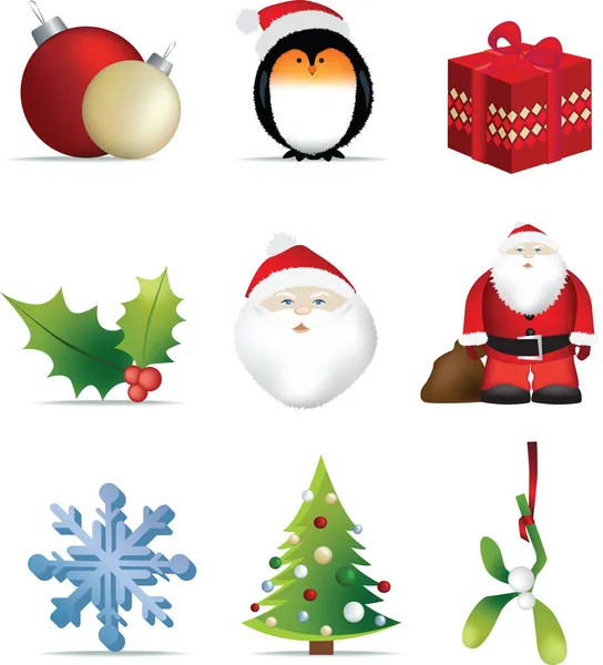 Set di icone natalizie — Foto Stock