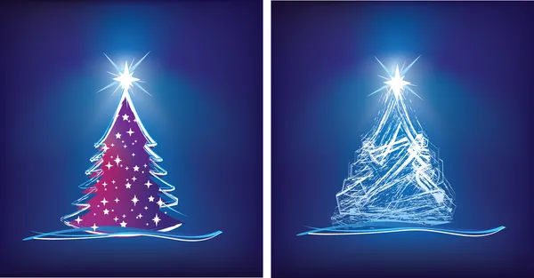 Weihnachtsbaum moderne Illustration in bl — Stockfoto