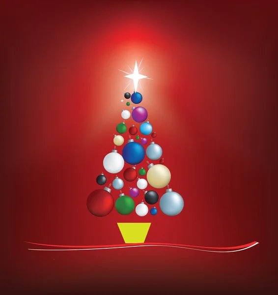 Σύγχρονη εικονογράφηση χριστουγεννιάτικο δέντρο — Φωτογραφία Αρχείου