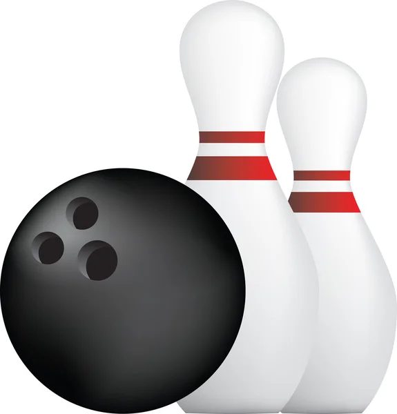 Bowling ball and pins — Stock Photo, Image