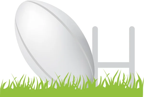 Bola de rugby e postes — Fotografia de Stock