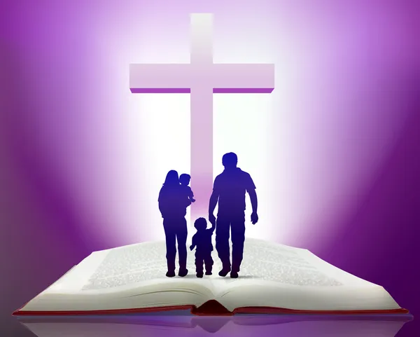 Biblia i rodziny — Zdjęcie stockowe
