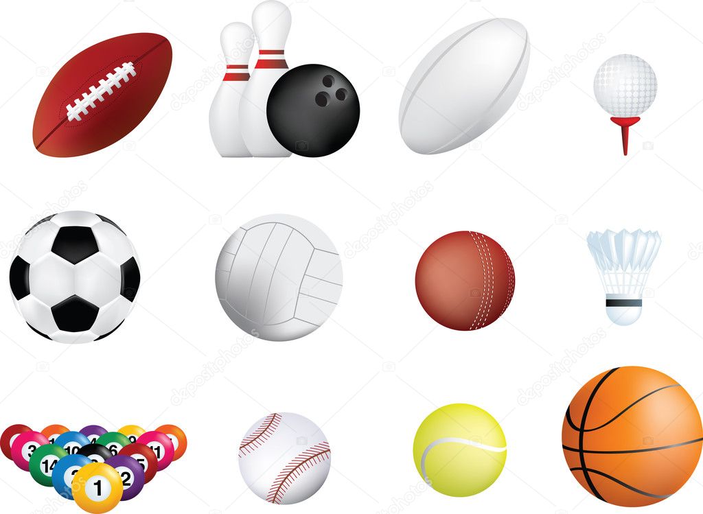 Sports ball icon set