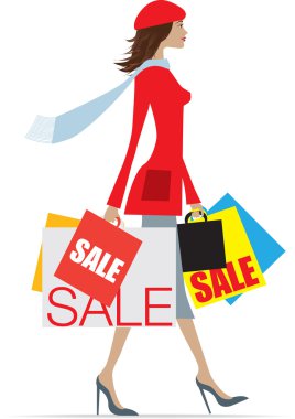 Sale girl isolated clipart