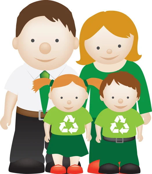 Recyclen van eco vriendelijke familie — Stockfoto