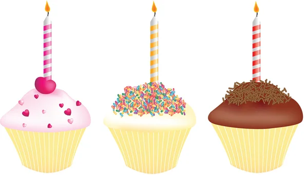 Cupcakes para aniversários — Fotografia de Stock