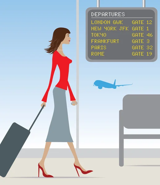 Airport travel woman — Stock Photo, Image