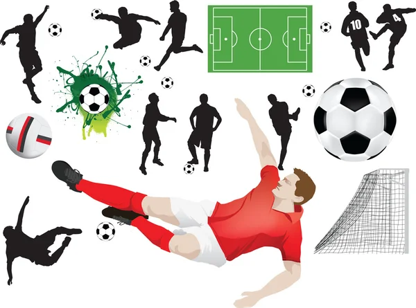 Set di elementi di calcio — Foto Stock