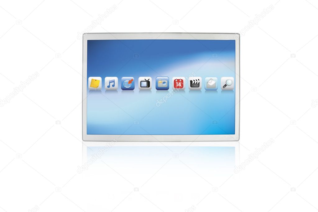 Touch screen futuristic computer pad