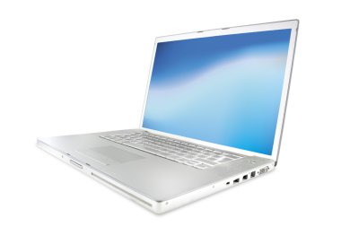 Modern shiny silver laptops clipart