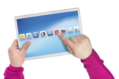 Touch screen computer clipart