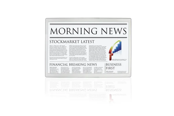 Futuristic screen holding a newspaper gr — Stock Photo, Image