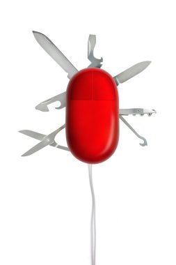 Multi tools on a mouse clipart