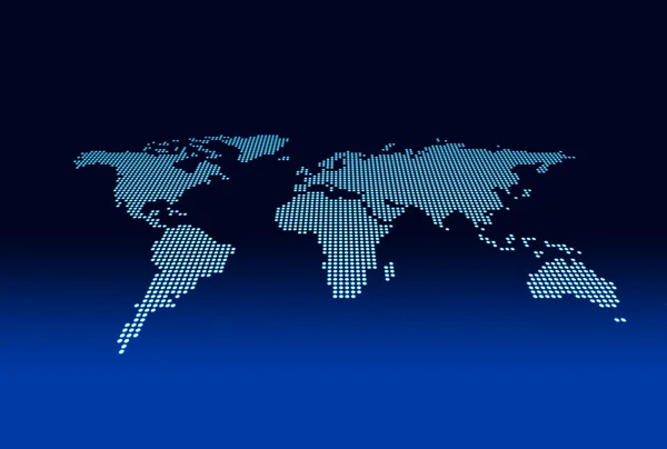 Mappa del mondo su blu — Foto Stock