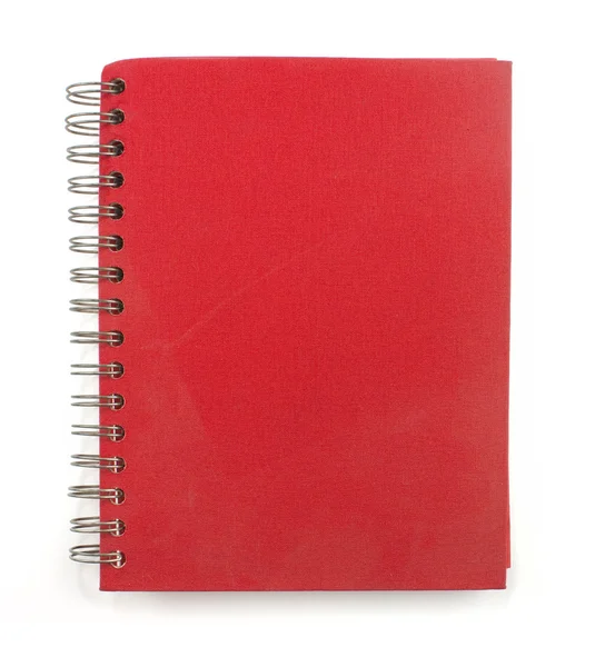 Röda wirobound sketchbook — Stockfoto