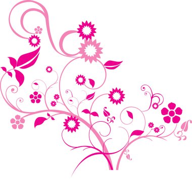 Floral pink clipart