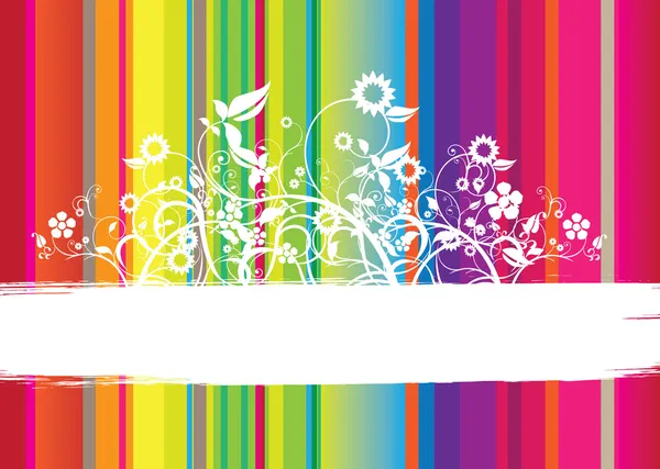 Floral rayé — Image vectorielle