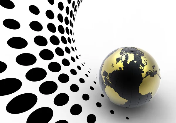 Золотий глобус на напівтоновому фоні — стокове фото