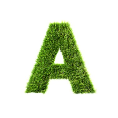 Grass letter - A - Upper case clipart