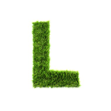 Grass letter - L - Upper case clipart